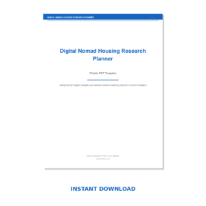 Digital Nomad Housing Research Planner
