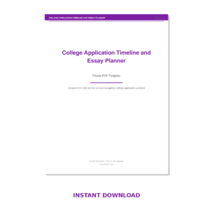 College Application Timeline and Essay Planner