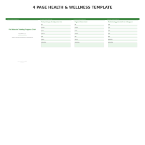 Pet Behavior Training Progress Chart