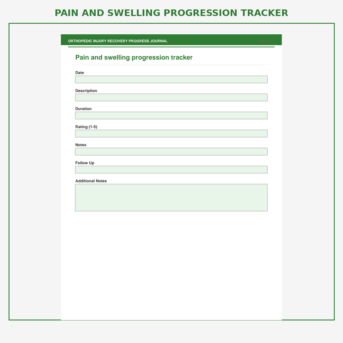Orthopedic Injury Recovery Progress Journal - Image 3