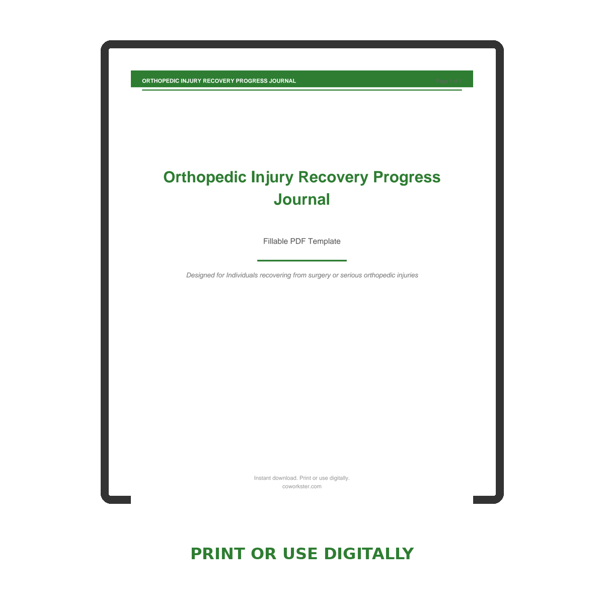 Orthopedic Injury Recovery Progress Journal - Image 6