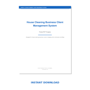 House Cleaning Business Client Management System