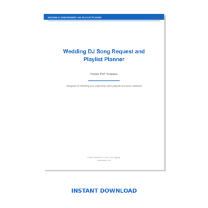 Wedding DJ Song Request and Playlist Planner