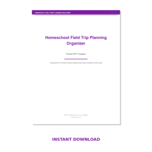 Homeschool Field Trip Planning Organizer