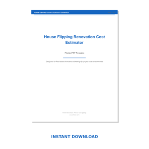 House Flipping Renovation Cost Estimator