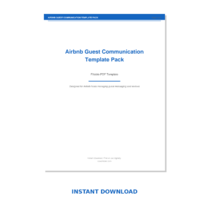 Airbnb Guest Communication Template Pack
