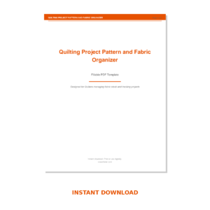 Quilting Project Pattern and Fabric Organizer