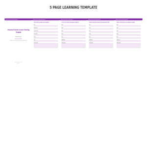 Preschool Teacher Lesson Planning Template