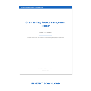 Grant Writing Project Management Tracker