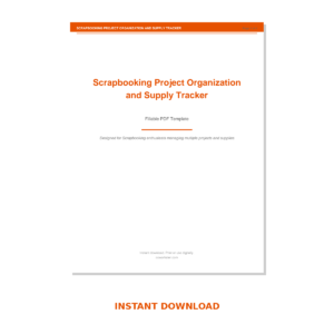 Scrapbooking Project Organization and Supply Tracker