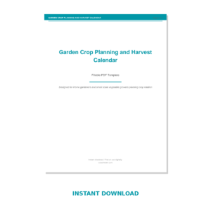 Garden Crop Planning and Harvest Calendar
