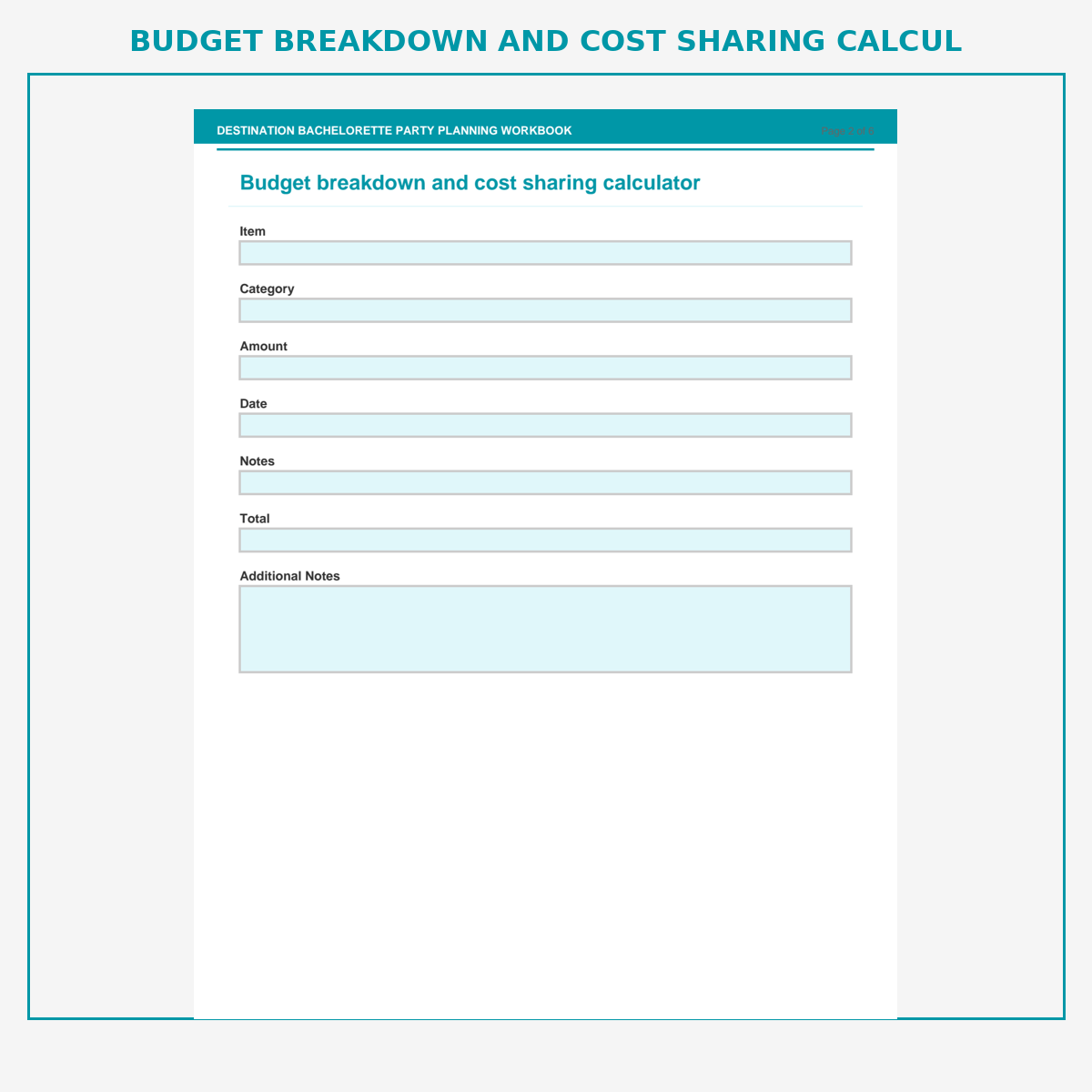 Destination Bachelorette Party Planning Workbook - Image 3