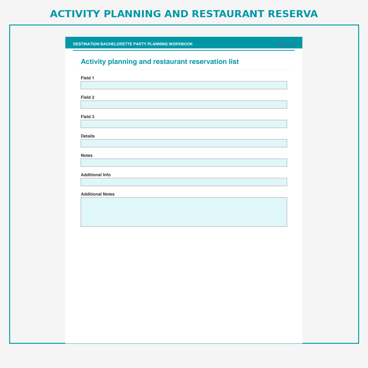 Destination Bachelorette Party Planning Workbook - Image 6