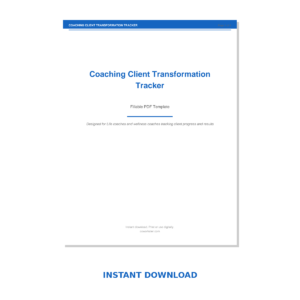 Coaching Client Transformation Tracker
