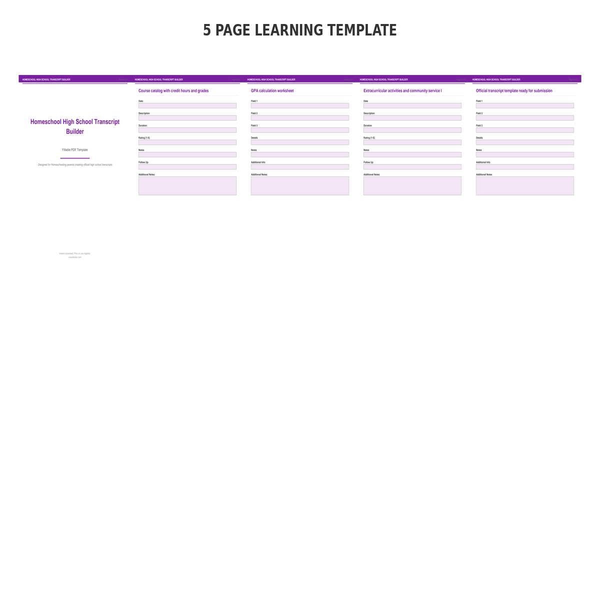 Homeschool High School Transcript Builder - Image 2