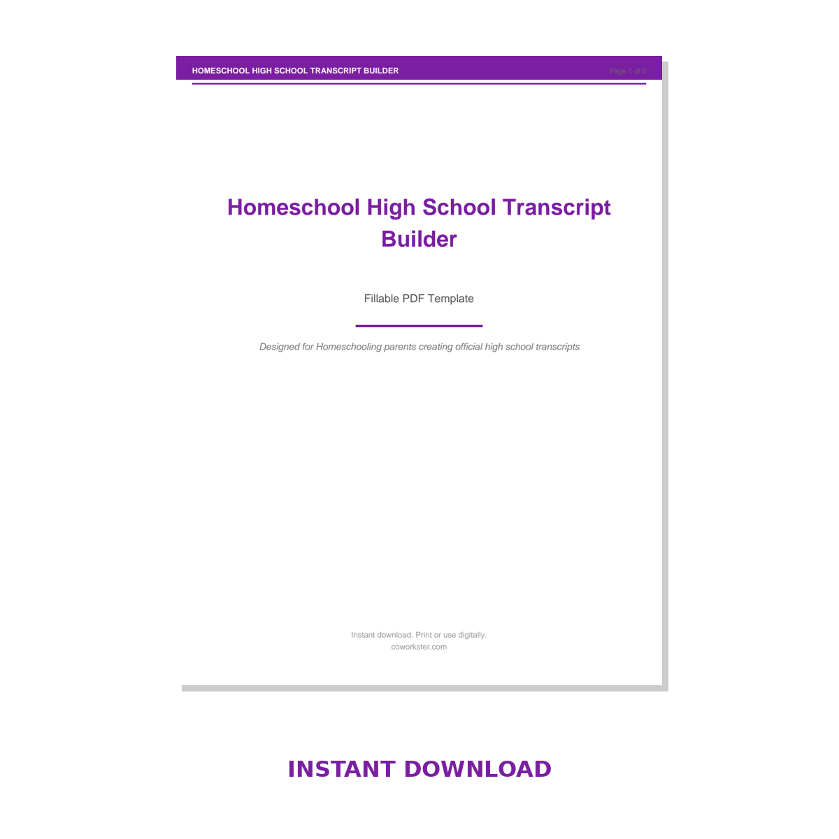 Homeschool High School Transcript Builder