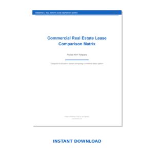 Commercial Real Estate Lease Comparison Matrix