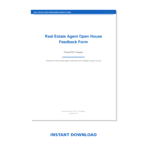 Real Estate Agent Open House Feedback Form