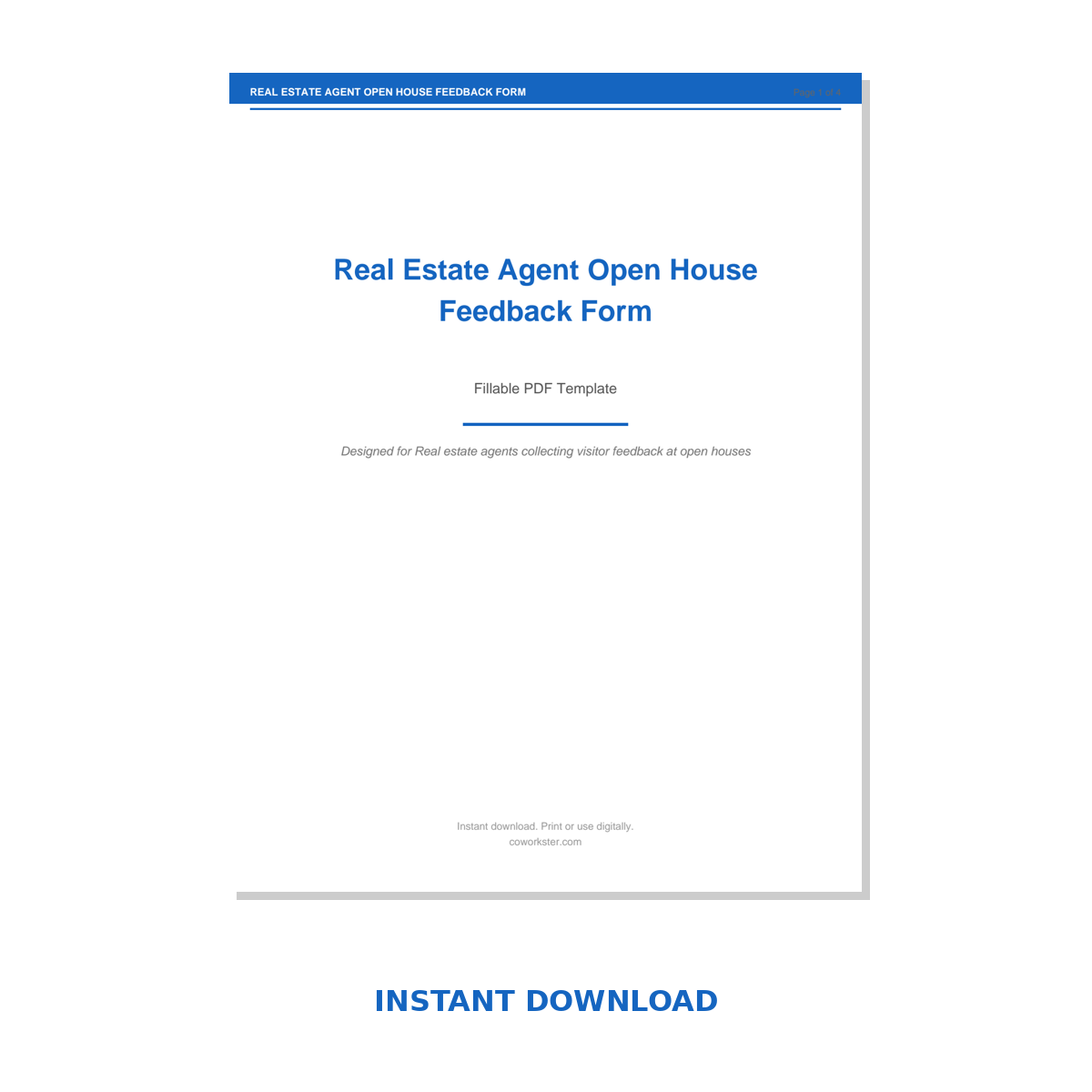 Real Estate Agent Open House Feedback Form