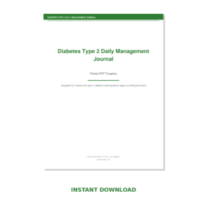 Diabetes Type 2 Daily Management Journal