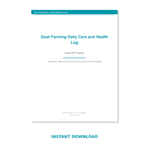 Goat Farming Daily Care and Health Log