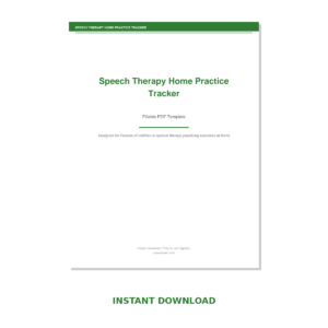 Speech Therapy Home Practice Tracker