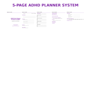 ADHD Daily Planner and Dopamine Menu Fillable PDF with Task Paralysis Breaker and Energy Tracker