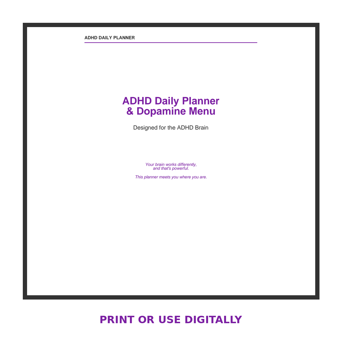 ADHD Daily Planner and Dopamine Menu Fillable PDF with Task Paralysis Breaker and Energy Tracker - Image 7