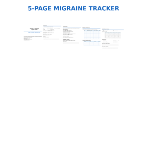 Migraine and Headache Trigger Tracker Fillable PDF with Episode Log, Medication Tracker and Monthly Pattern Summary