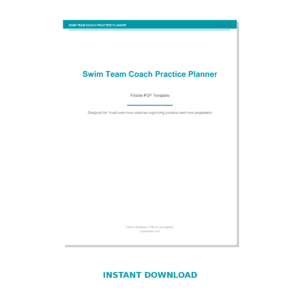 Swim Team Coach Practice Planner