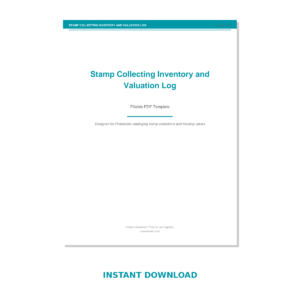 Stamp Collecting Inventory and Valuation Log