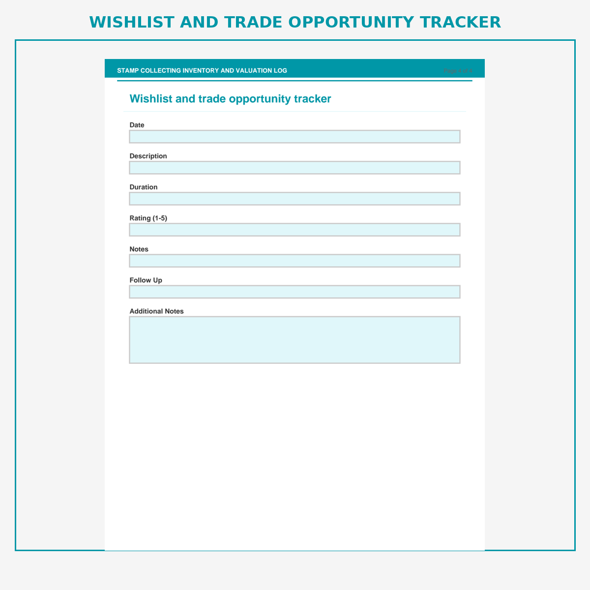 Stamp Collecting Inventory and Valuation Log - Image 6