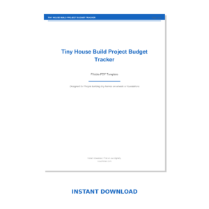 Tiny House Build Project Budget Tracker