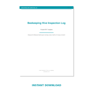 Beekeeping Hive Inspection Log