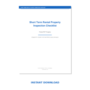 Short Term Rental Property Inspection Checklist