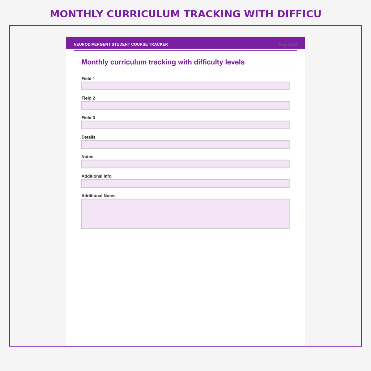 Neurodivergent Student Course Tracker - Image 2