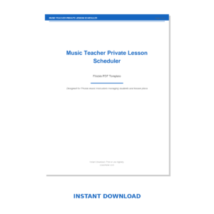 Music Teacher Private Lesson Scheduler