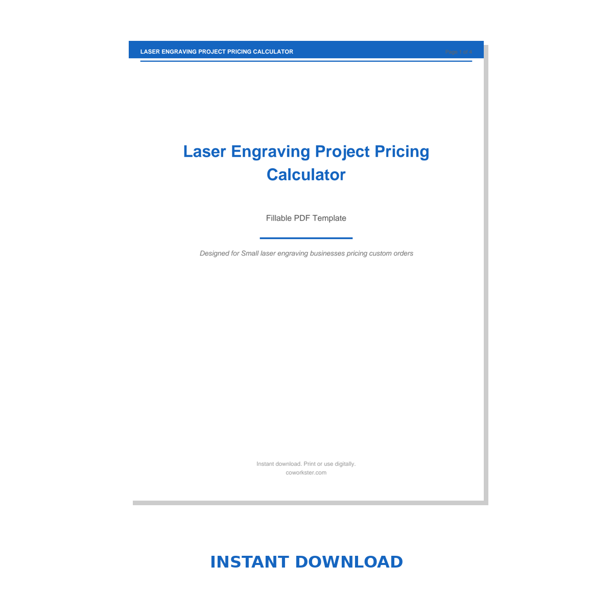 Laser Engraving Project Pricing Calculator