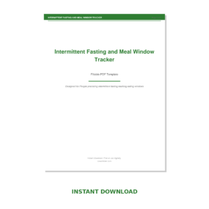 Intermittent Fasting and Meal Window Tracker