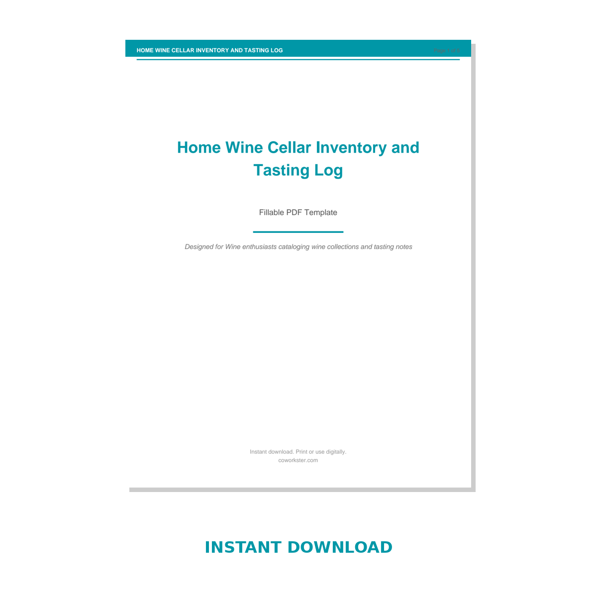 Home Wine Cellar Inventory and Tasting Log