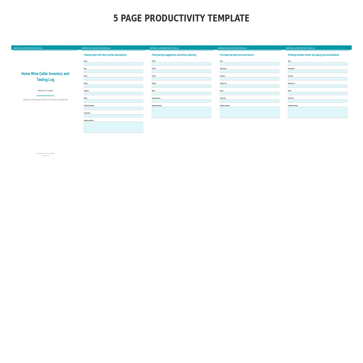Home Wine Cellar Inventory and Tasting Log - Image 2