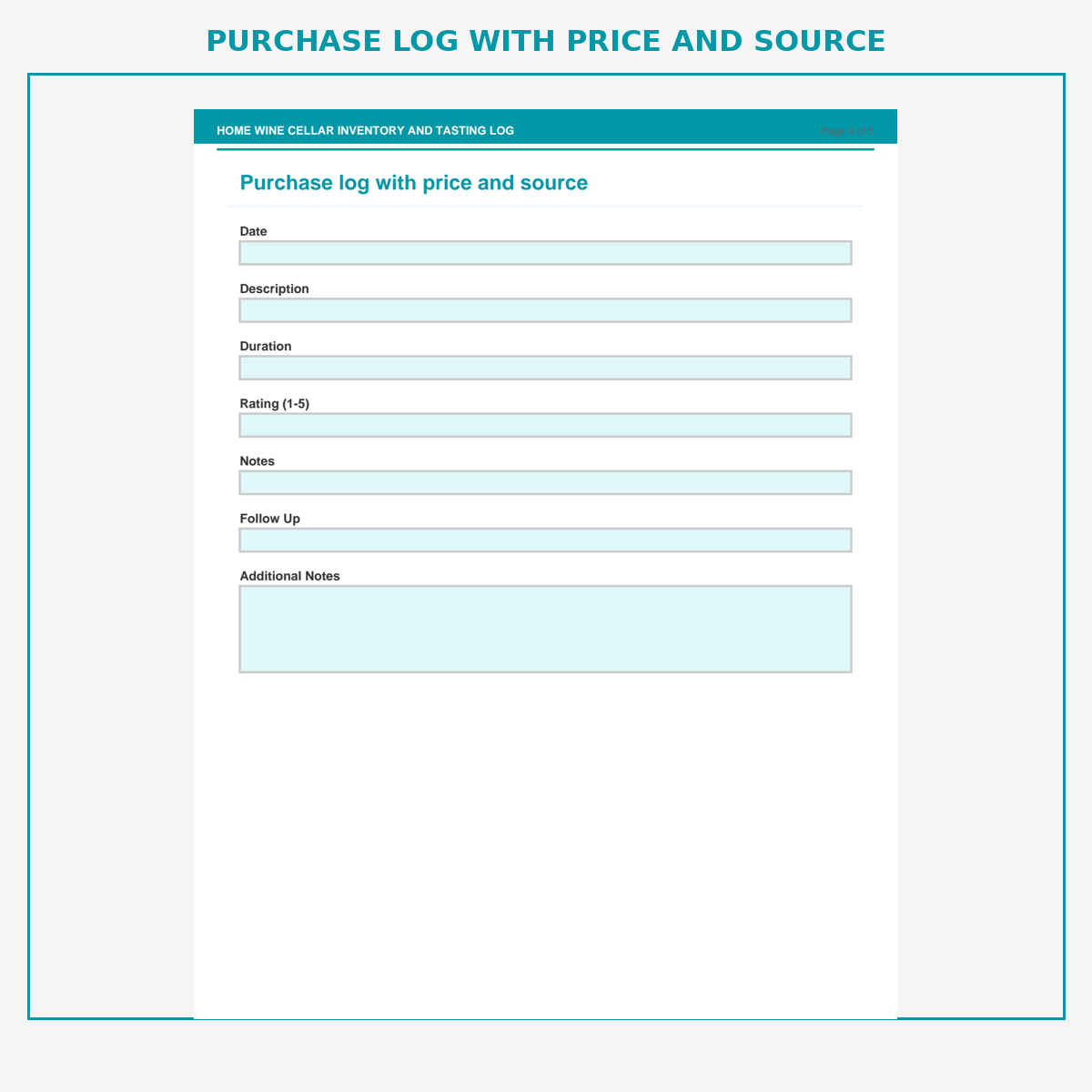 Home Wine Cellar Inventory and Tasting Log - Image 6