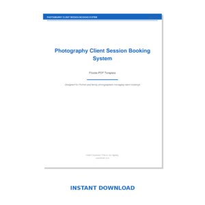 Photography Client Session Booking System