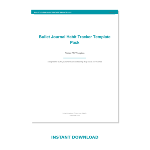 Bullet Journal Habit Tracker Template Pack