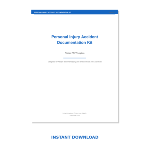 Personal Injury Accident Documentation Kit