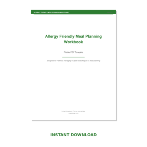 Allergy Friendly Meal Planning Workbook