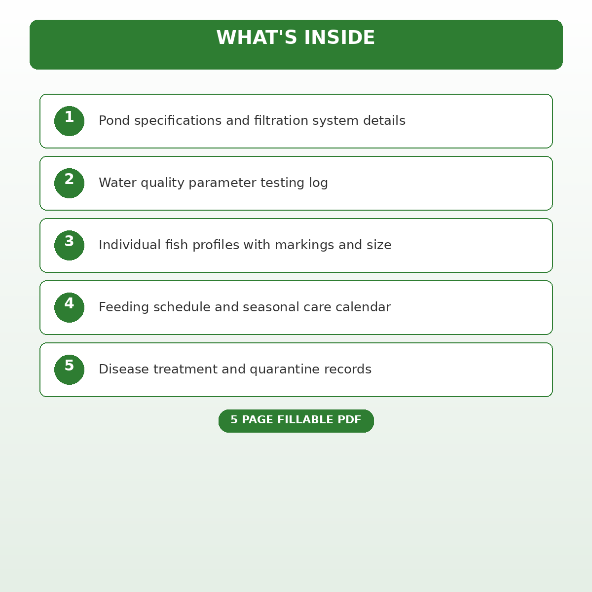 Koi Pond Water Quality and Fish Health Journal - Image 4