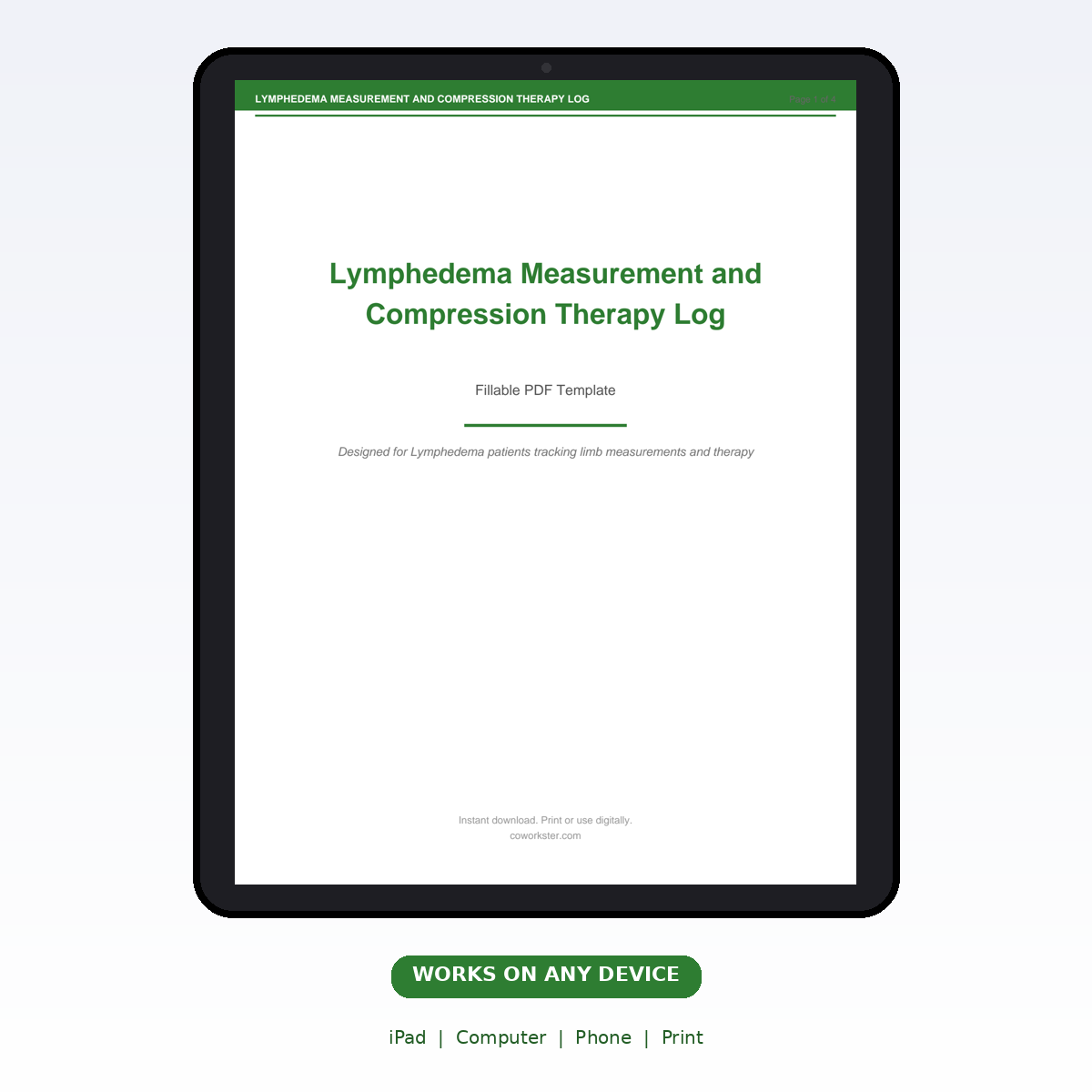 Lymphedema Measurement and Compression Therapy Log - Image 7