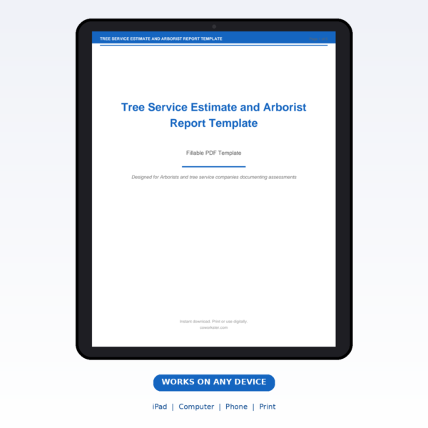 Tree Service Estimate and Arborist Report Template | Coworkster