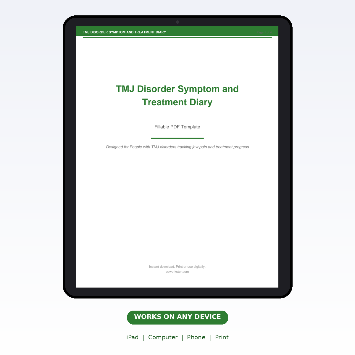 TMJ Disorder Symptom and Treatment Diary - Image 7